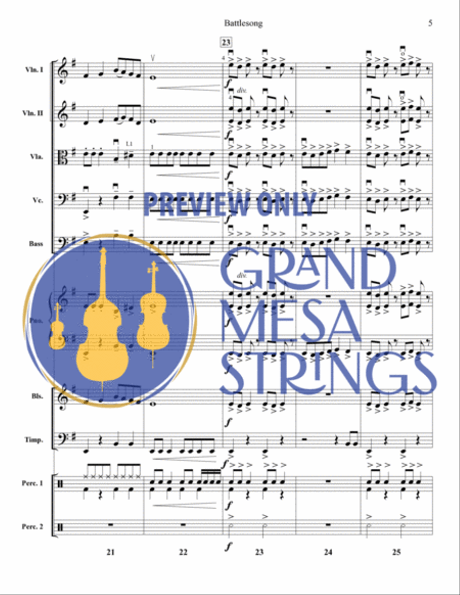Battlesong String Orchestra scores gallery preview page 6