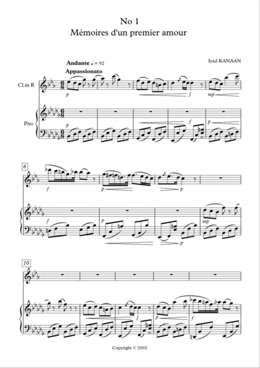 Piece for Clarinet and Piano Small Ensemble scores gallery preview page 2