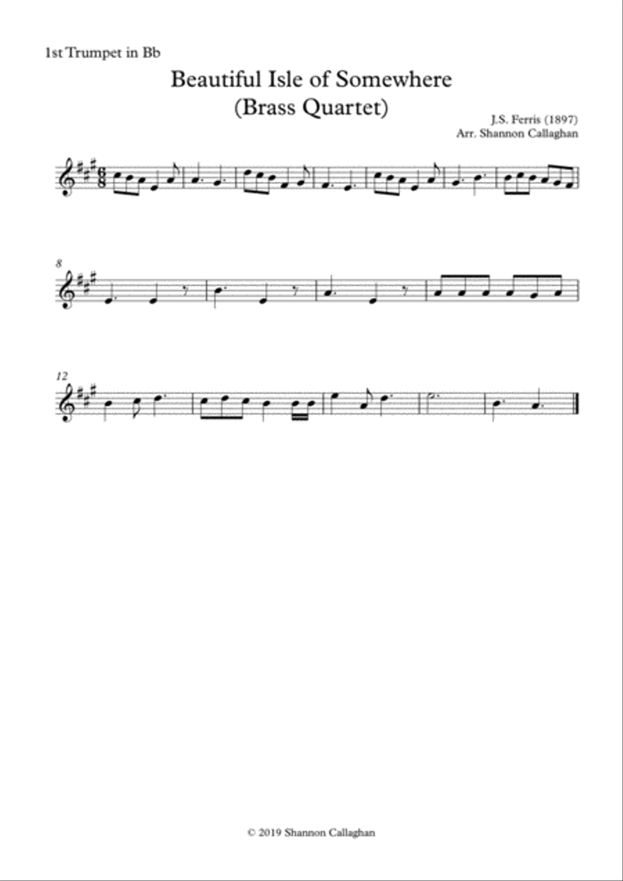 Beautiful Isle of Somewhere - Brass Quartet Brass Quartet scores gallery preview page 2