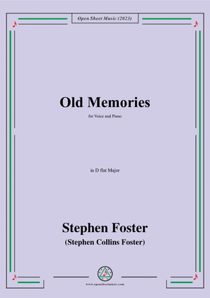 Book cover for S. Foster-Old Memories,in D flat Major