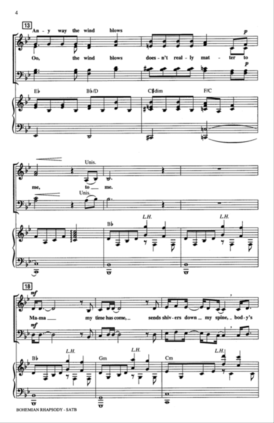 Bohemian Rhapsody (arr. Mark Brymer) 4-Part scores gallery preview page 3