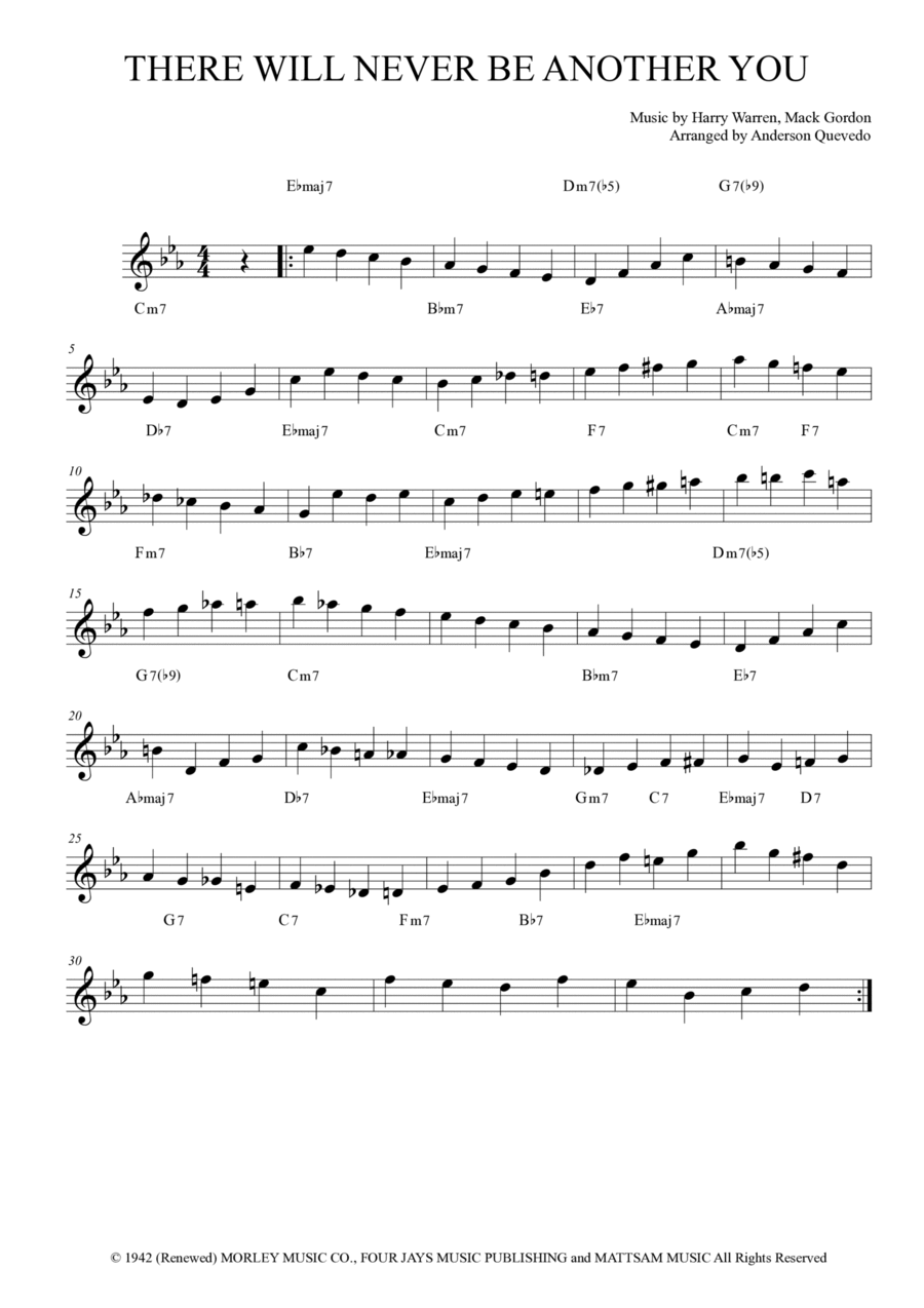 There Will Never Be Another You Flute Solo scores gallery preview page 1