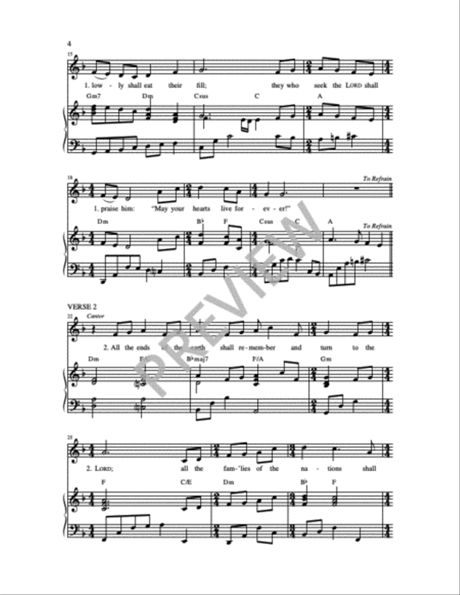 I Will Praise You, Lord, in the Assembly: Psalm 22 3-Part scores gallery preview page 9