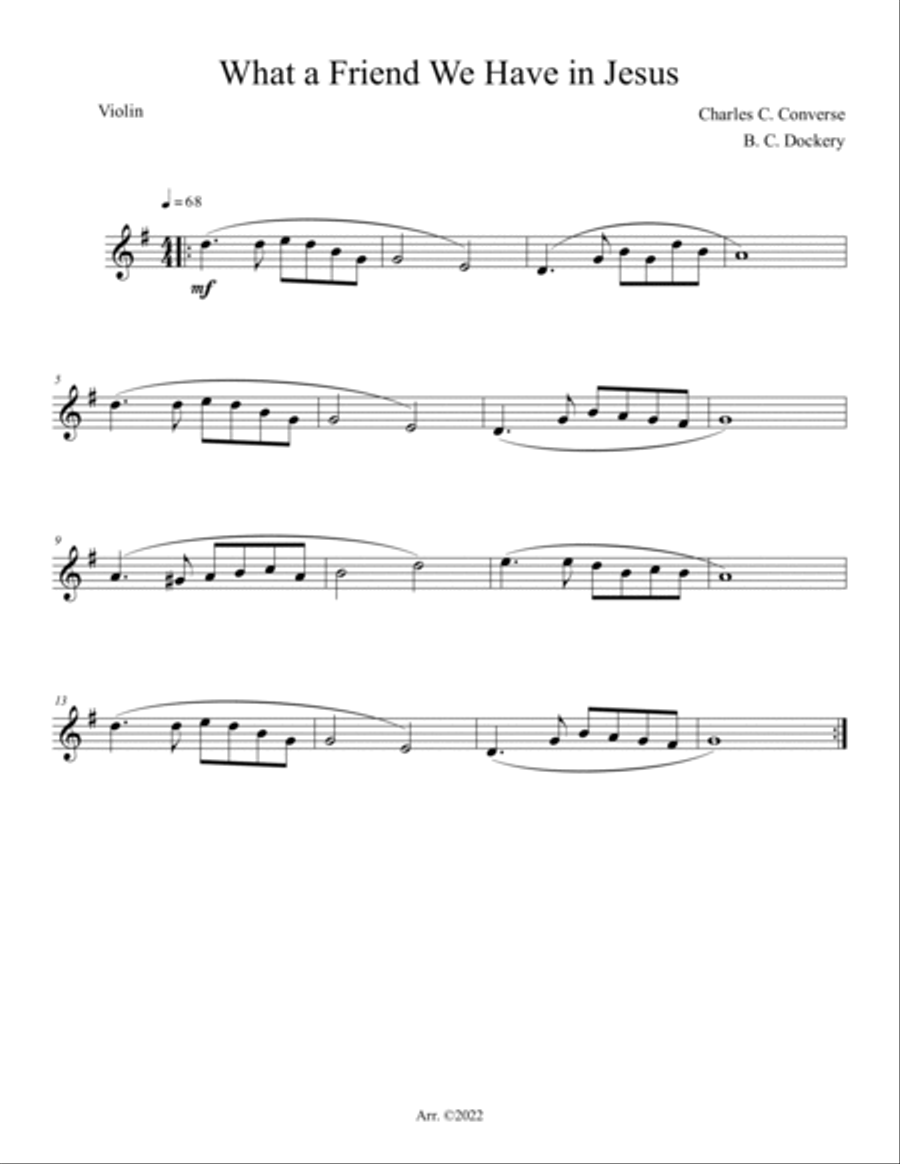 What a Friend We Have in Jesus (Violin and Cello Duet with Piano Accompaniment) What a Friend We Have in Jesus (Violin and Cello Duet with Piano Accompaniment) Piano Trio scores gallery preview page 3
