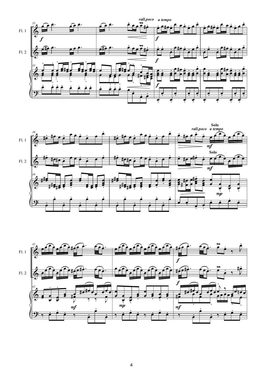 Vivaldi - Double Concerto in C major RV 533 for Two Flutes and Cembalo (or Piano) Flute Duet scores gallery preview page 4