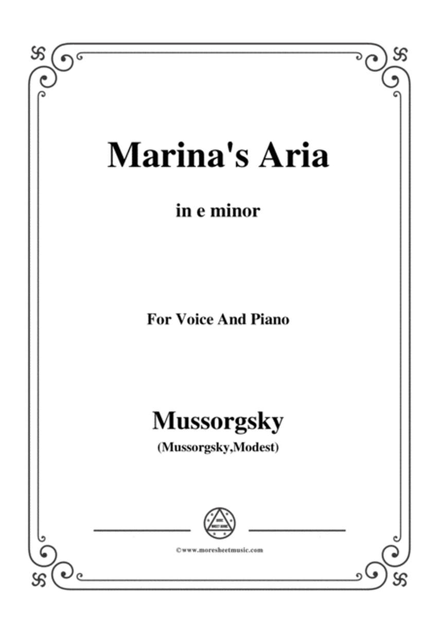 Mussorgsky-Marina's Aria,from 'Boris Godunov',in e minor,for Voice and Piano image number null
