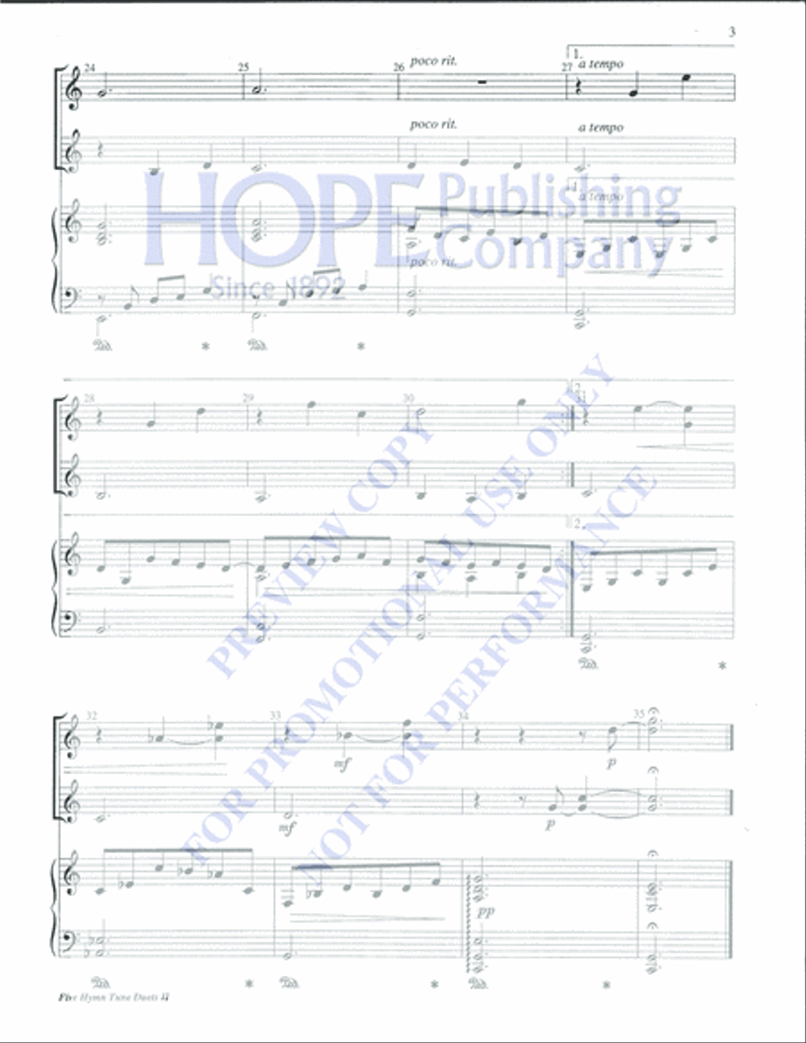Five Hymn Tune Duets II Percussion scores gallery preview page 5