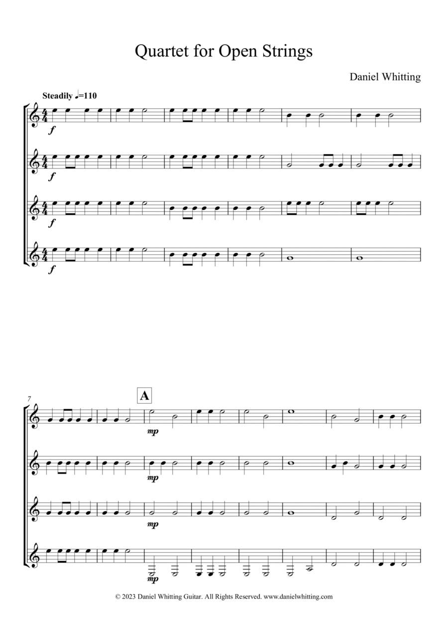 Quartet for Open Strings Chamber Music scores gallery preview page 1