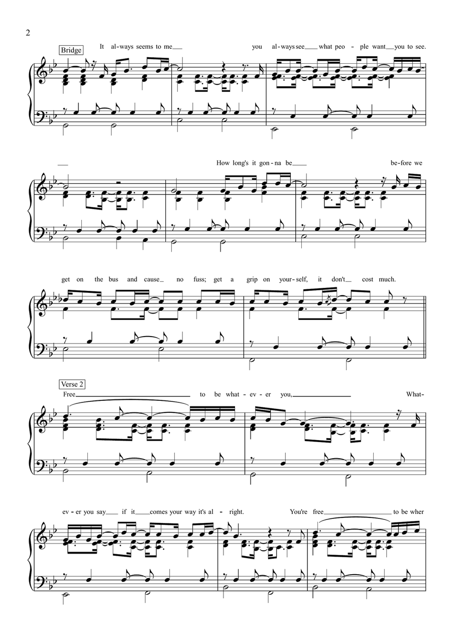 Whatever Piano Solo scores gallery preview page 3