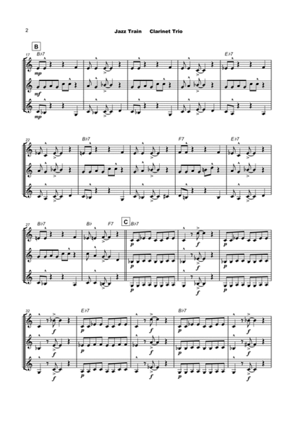 Jazz Train, a Jazz Piece for Clarinet Trio