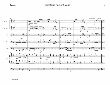 CHRISTMAS TOUR OF EUROPE (carol medley) - BRASS QUINTET with Organ Accompaniment image number null