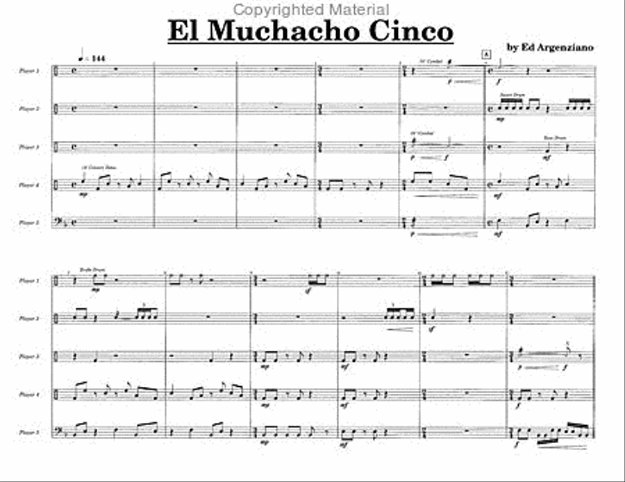 El Muchacho Cinco El Muchacho Cinco Percussion Ensemble scores gallery preview page 2