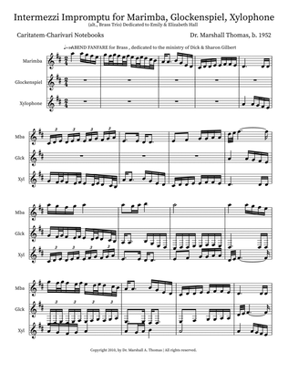 Intermezzi Impromptu for Marimba, Glockenspiel, Xylophone