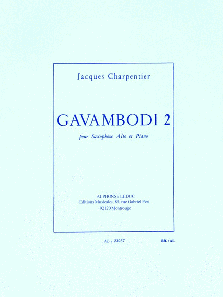 Gavambodi 2 (alto Saxophone And Piano)