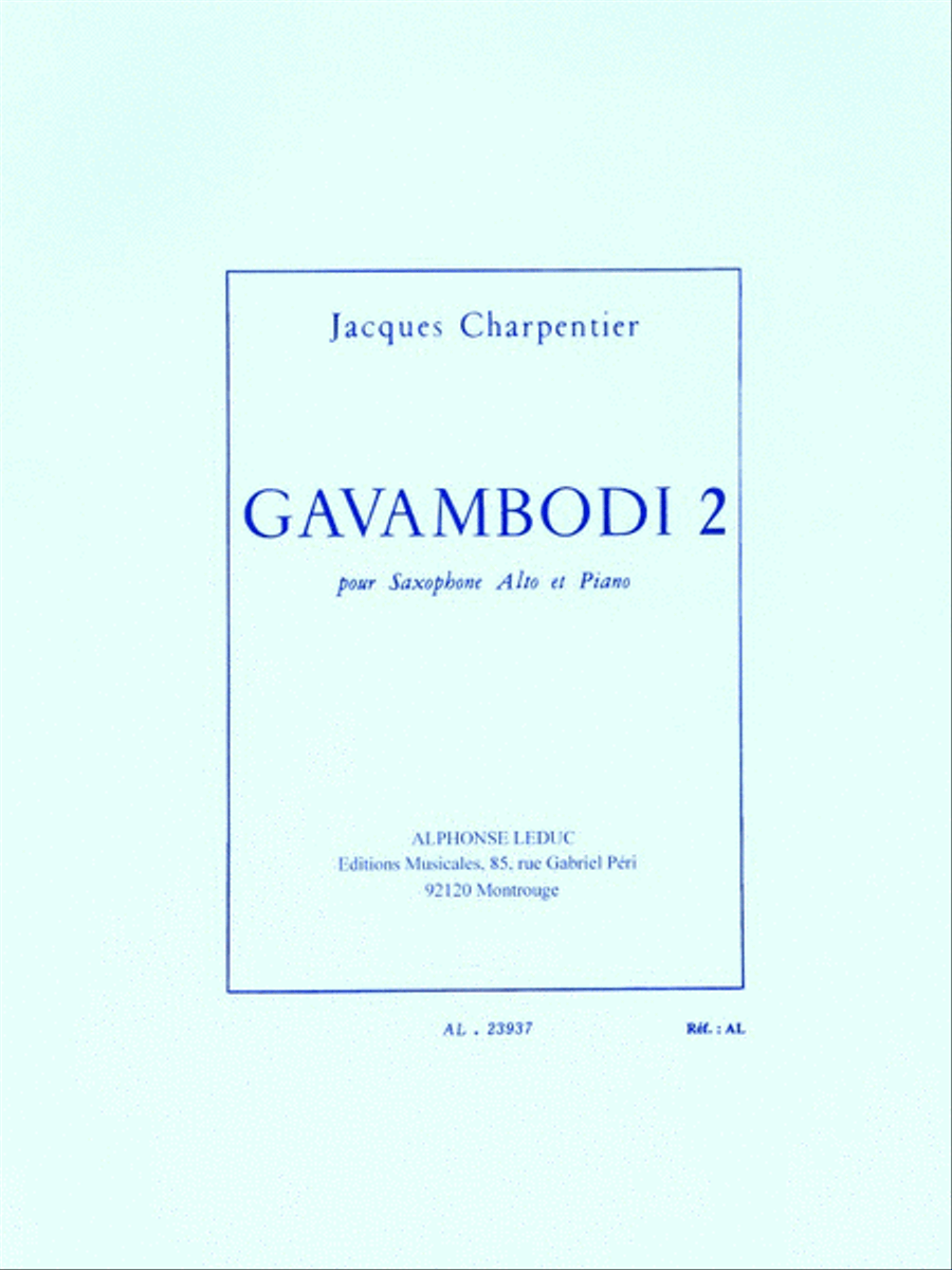 Gavambodi 2 (alto Saxophone And Piano) Alto Saxophone scores gallery preview page 1