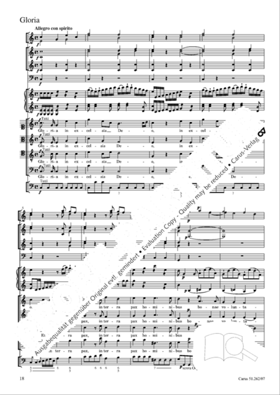 Missa longa in C major (Missa longa in C) 4-Part scores gallery preview page 19