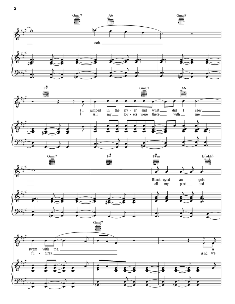 Pyramid Song Piano, Vocal, Guitar scores gallery preview page 2