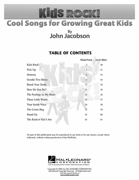 Kids Rock! - Cool Songs for Growing Great Kids image number null