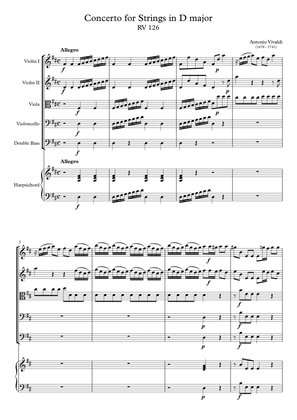 Book cover for Concerto for Strings in D major RV 126