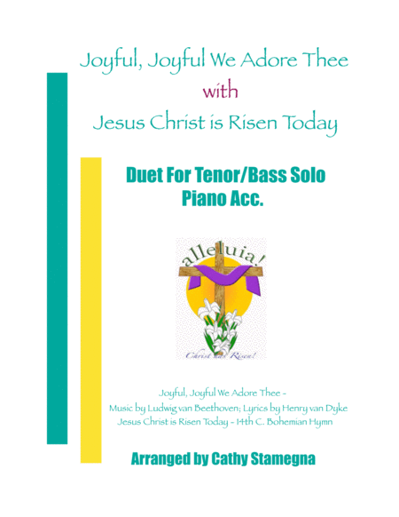 Joyful, Joyful We Adore Thee (with "Jesus Christ is Risen Today") (Duet for Tenor/Bass Solo, Piano) image number null