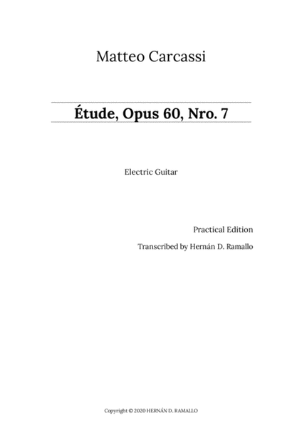 Matteo Carcassi: Ètude, Opus 60, Nro. 7 (Electric guitar transcription)