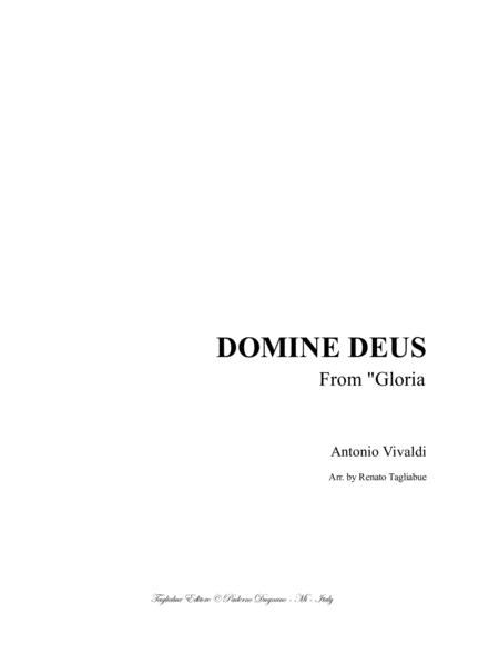 DOMINE DEUS, REX COELESTIS - From "Gloria - RV 589 - Vivaldi" - For Soprano and Piano/Organ image number null