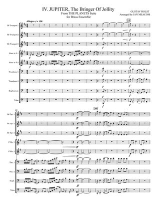 The Planets Movement 4 - Jupiter for Brass Ensemble