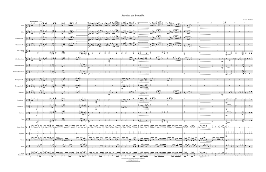 America the Beautiful - for Marching Band (or concert band) Concert Band scores gallery preview page 1