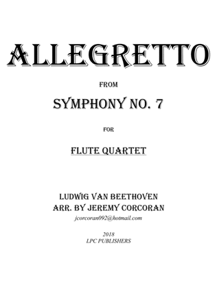 Allegretto from Symphony No. 7 for Flute Quartet