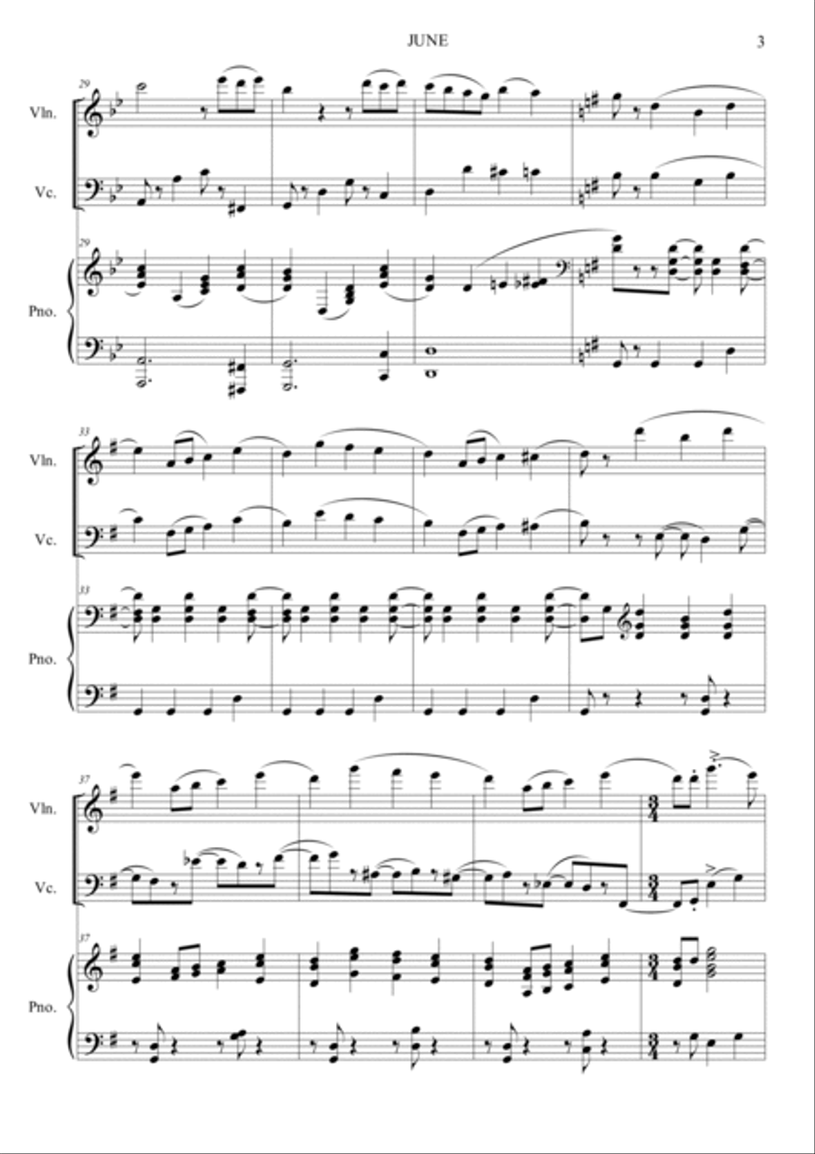 Baracarolle (The seasons No.6: Opus 37a JUNE) Piano Trio scores gallery preview page 3