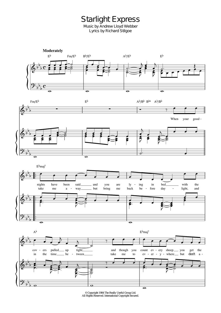 Starlight Express Starlight Express Piano, Vocal, Guitar scores gallery preview page 1