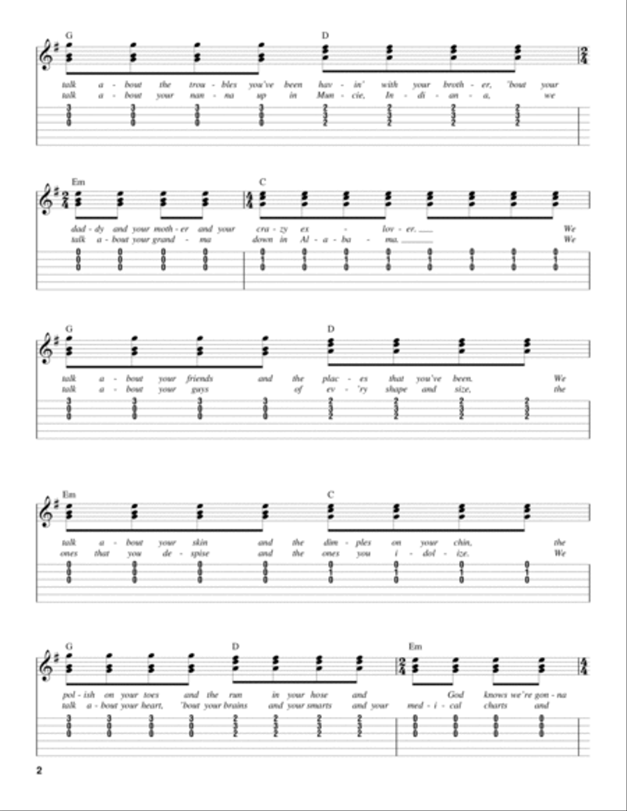 I Wanna Talk About Me Acoustic Guitar scores gallery preview page 2