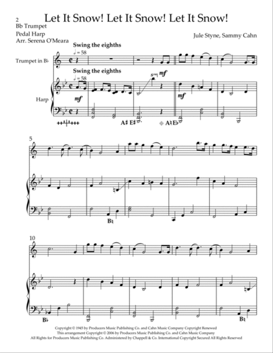 Let It Snow! Let It Snow! Let It Snow! Trumpet Duet scores gallery preview page 2