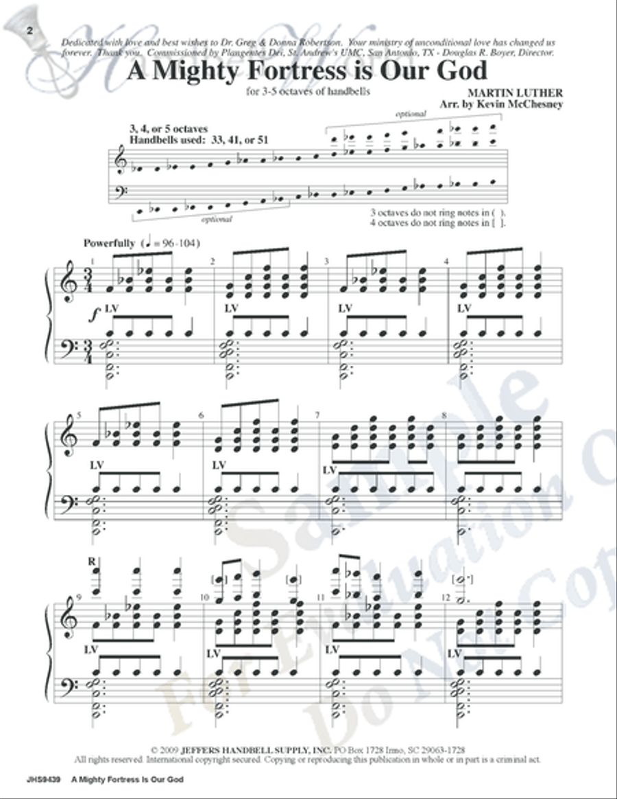 Mighty Fortress Is Our God 5-Octaves scores gallery preview page 2