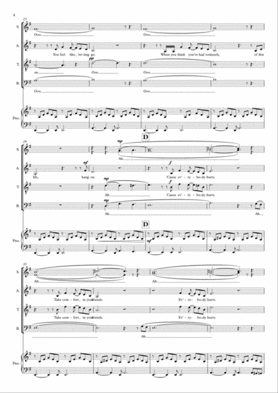 Everybody Hurts 4-Part scores gallery preview page 4