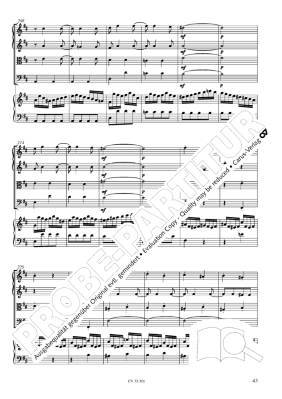 Concerto per il Cembalo in D Cello scores gallery preview page 44