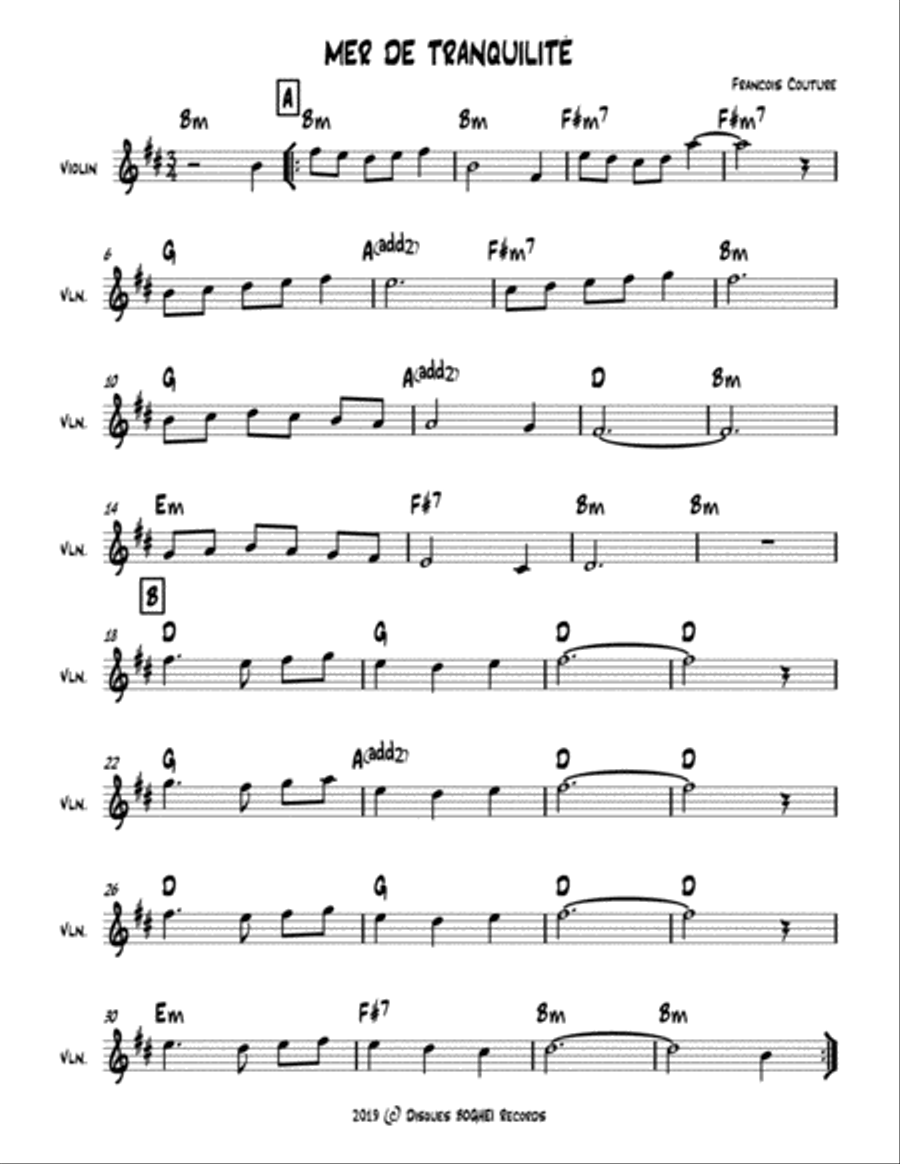 MER DE TRANQUILLITÉ Piano scores gallery preview page 1
