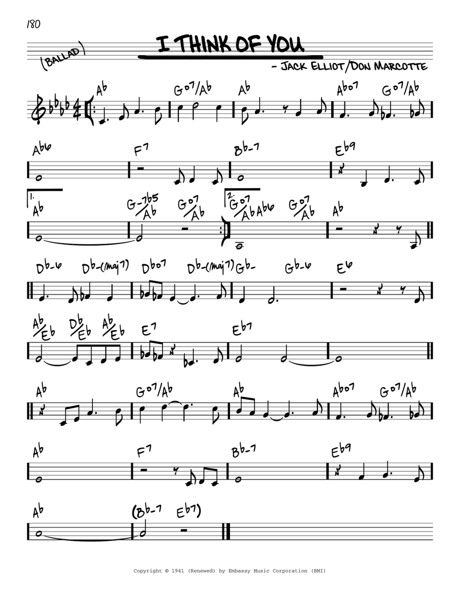 I Think Of You Piano scores gallery preview page 1