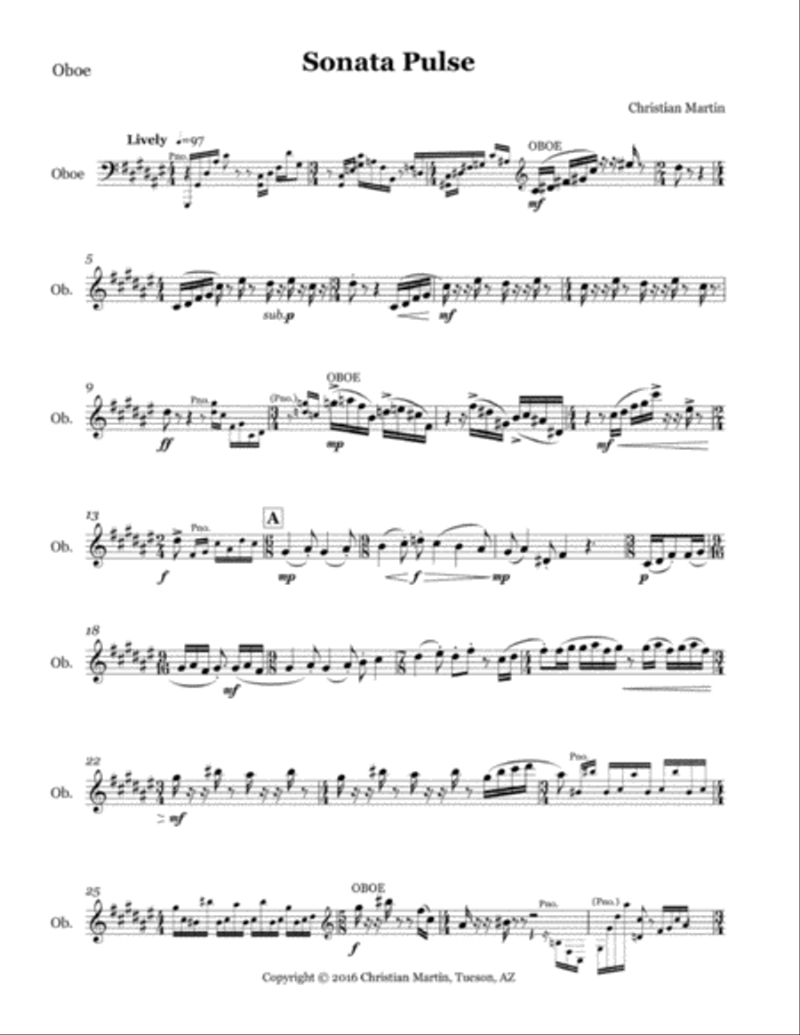 Sonata Pulse (Oboe) Oboe Solo scores gallery preview page 1