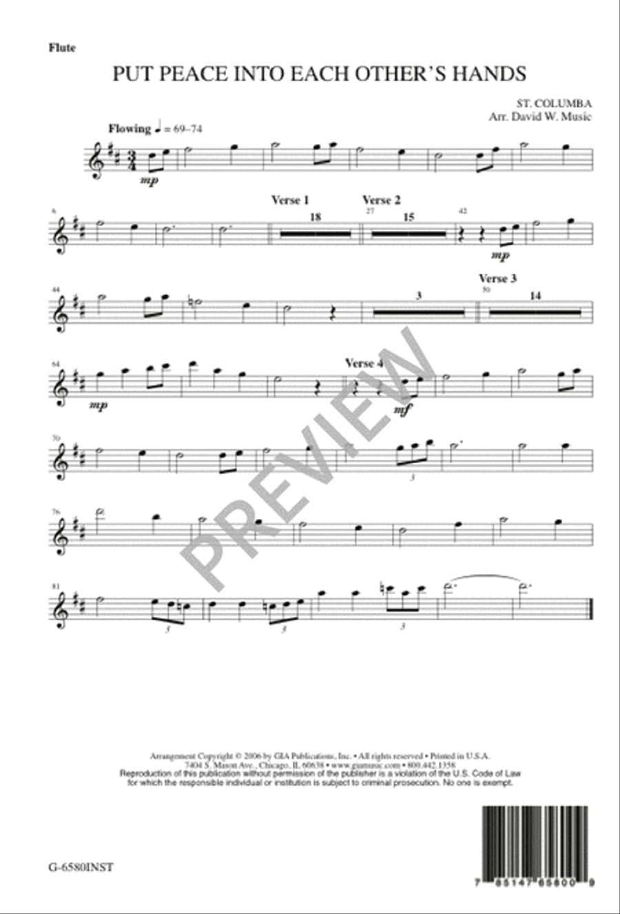 Put Peace into Each Other's Hands 4-Part scores gallery preview page 8