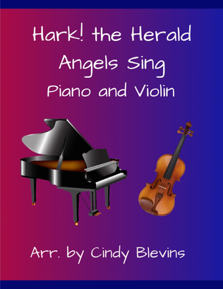 Book cover for Hark! The Herald Angels Sing, for Piano and Violin