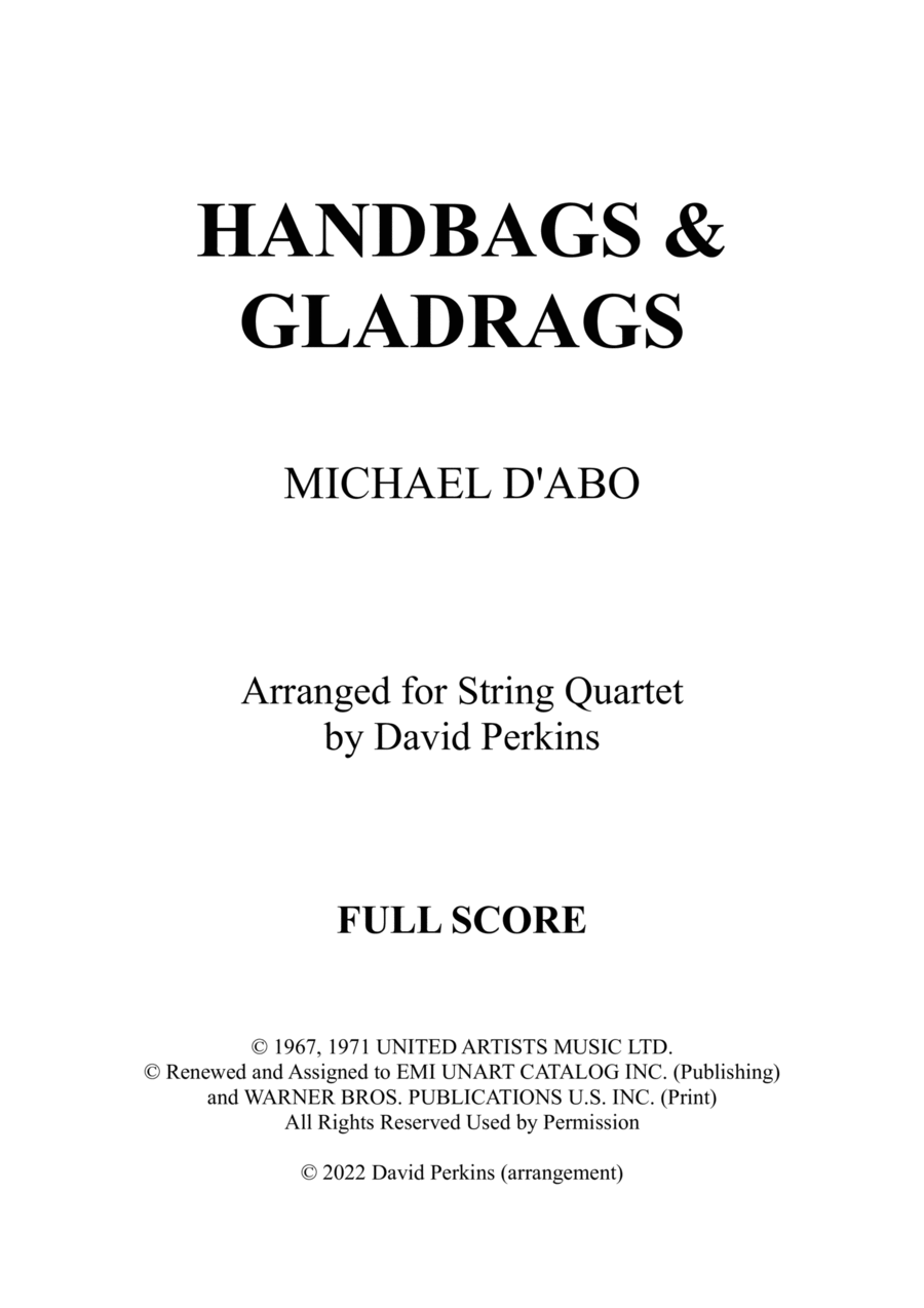 Handbags And Gladrags String Quartet scores gallery preview page 1