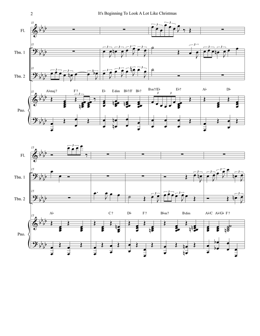 It's Beginning To Look Like Christmas Flute scores gallery preview page 2