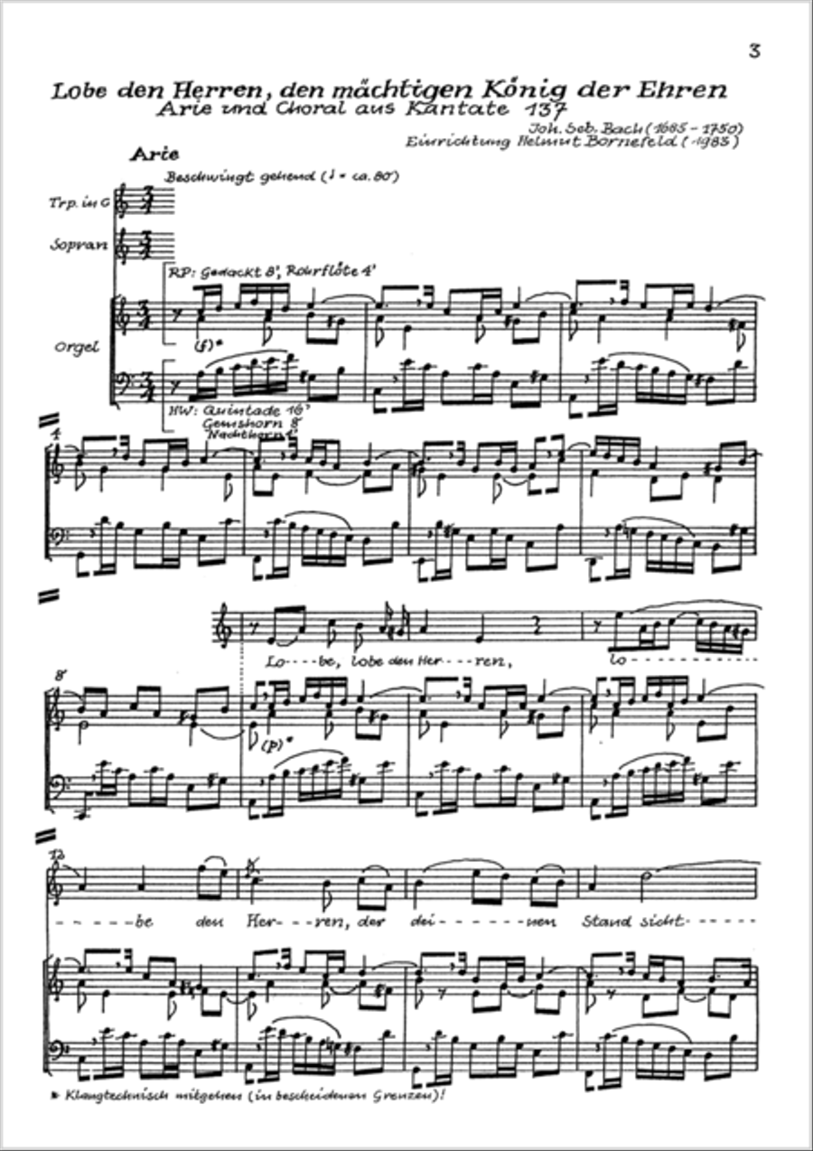 Praise ye, Almighty God, King and our ruler exalted (Lobe den Herren, den machtigen Konig) Tenor Voice scores gallery preview page 18