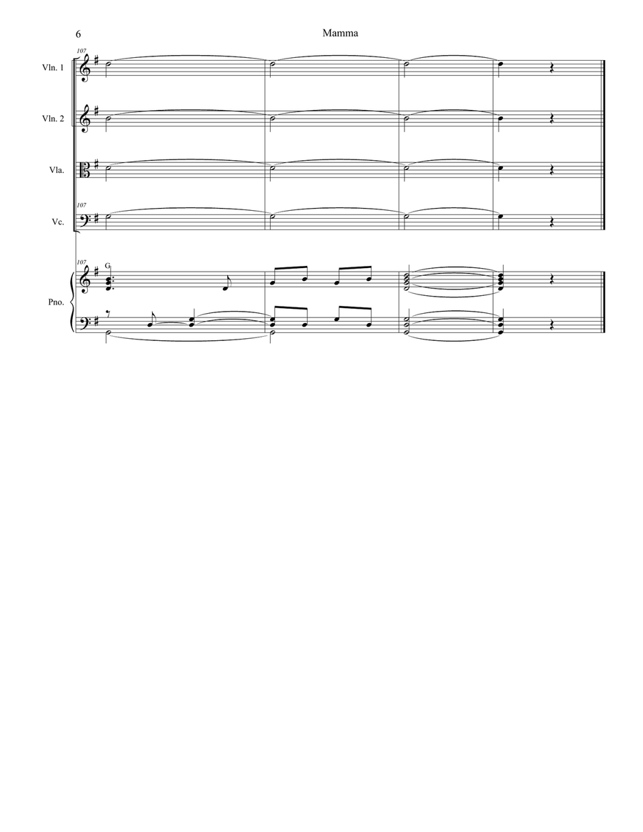 Mama (mamma) String Quartet scores gallery preview page 6