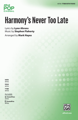 Book cover for Harmony's Never Too Late