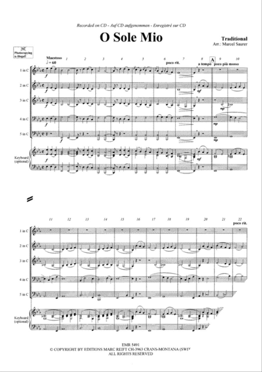 O Sole Mio O Sole Mio Concert Band scores gallery preview page 4