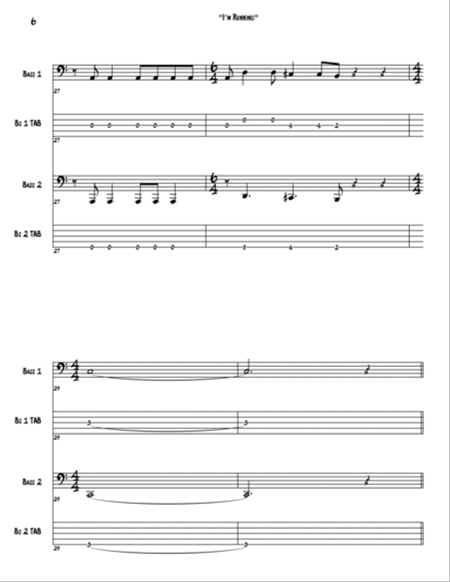 I'm Running Bass Guitar scores gallery preview page 6