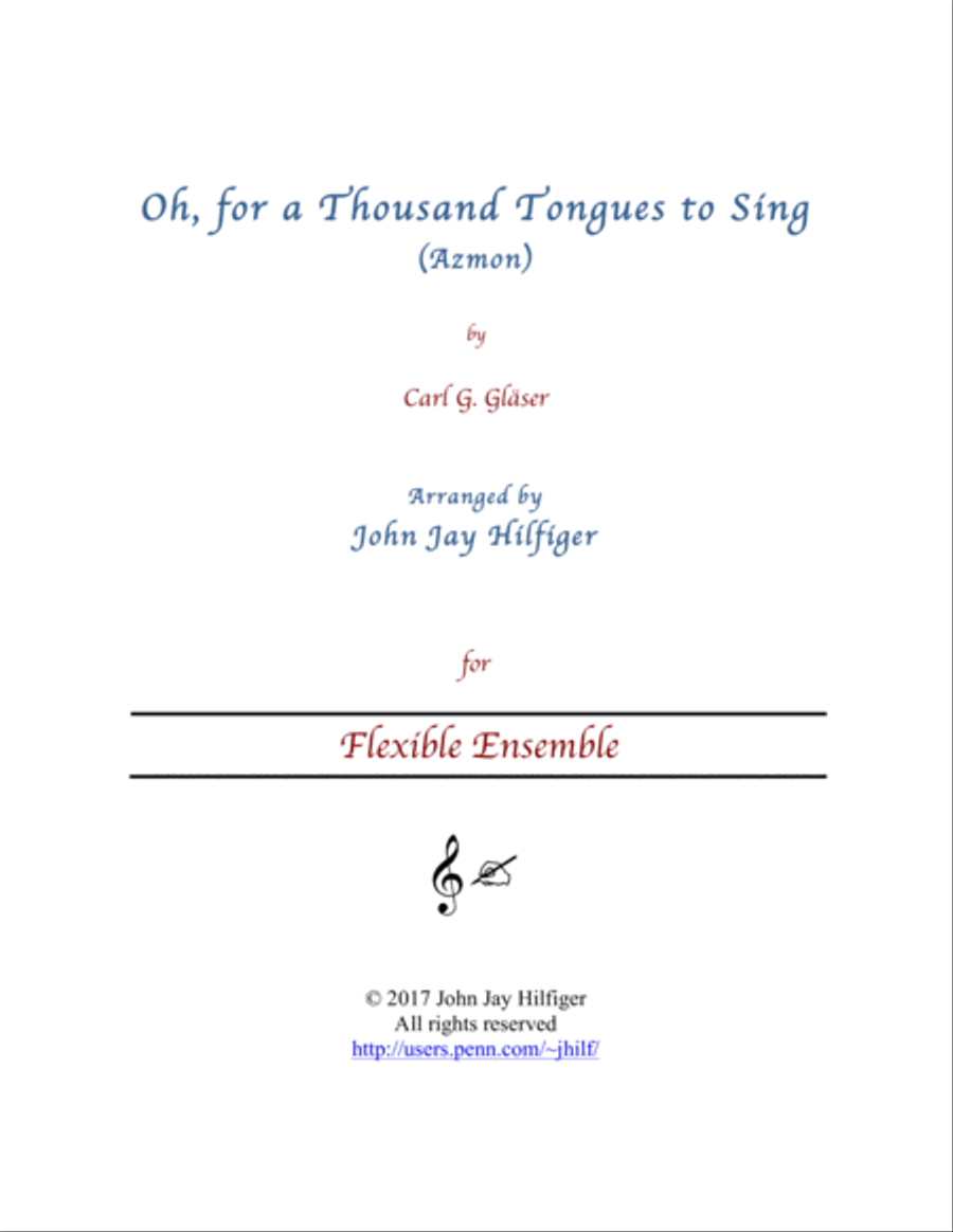 Oh, for a Thousand Tongues to Sing Concert Band scores gallery preview page 1