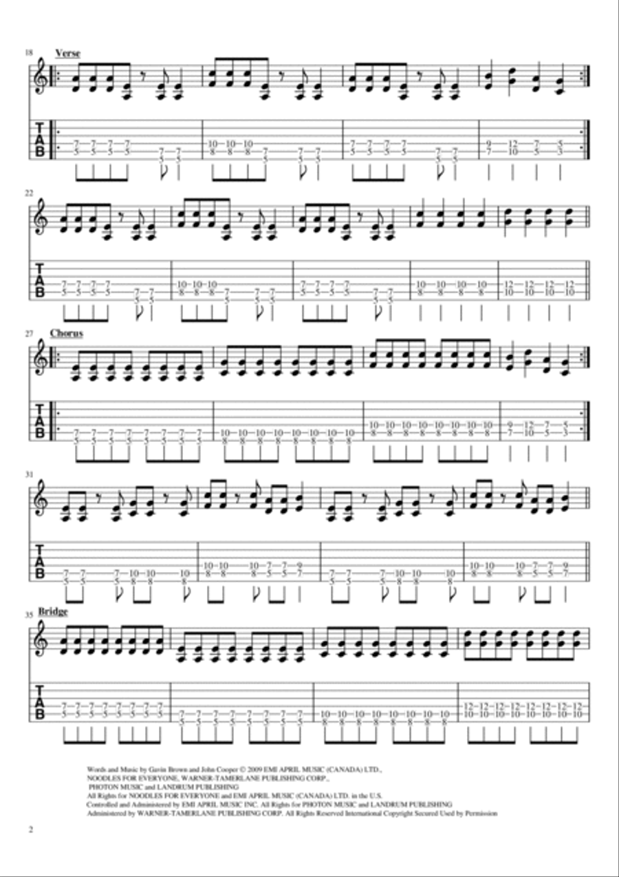 Monster Guitar Tablature scores gallery preview page 2